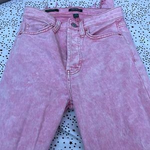 Pink straight leg jeans